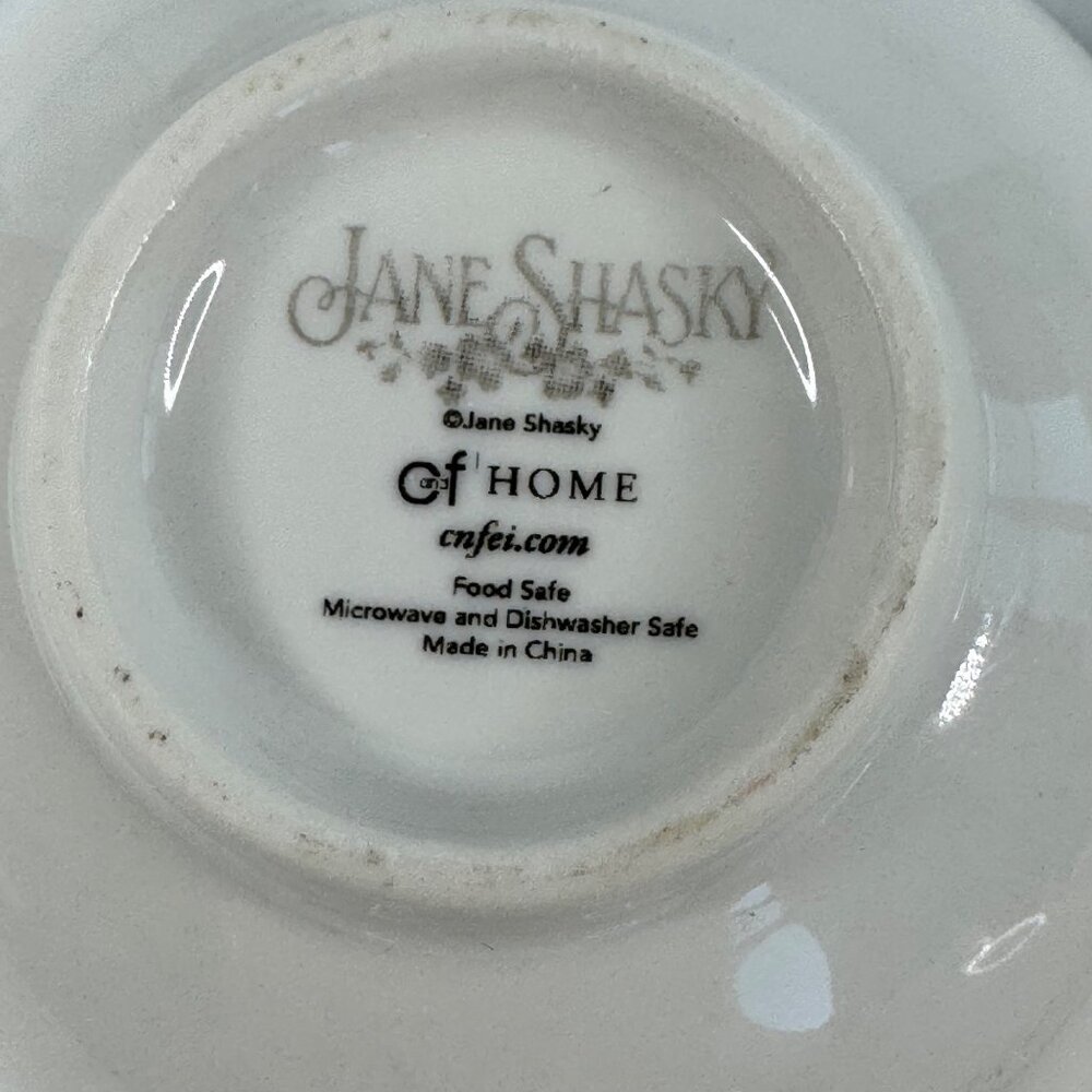 Jane Shasky Small 3 in Ceramic Bowls 4-Pc Set Vegetable Print Microwave Safe - Picture 9 of 16